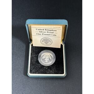 1986 Great Britain Silver Proof 1 Pound  .925 Mint Box